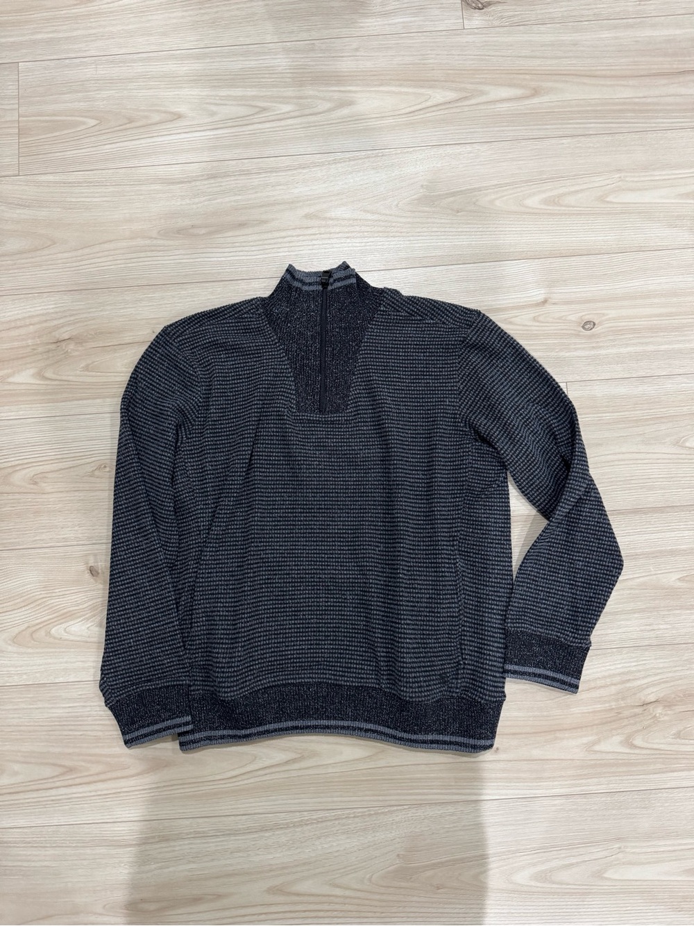 Stone Rose Men's Dark Gray Zip-Neck Sweater